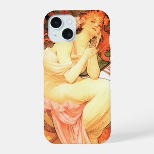 Art nouveau alphonse mucha frau floral parfüm iPhone 15 hülle