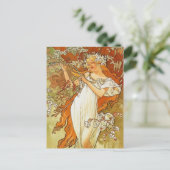 Art Nouveau Alphonse Mucha Frühlingskarte Postkarte (Stehend Vorderseite)