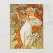 Art Nouveau Alphonse Mucha Frühlingskarte Postkarte (Vorderseite)