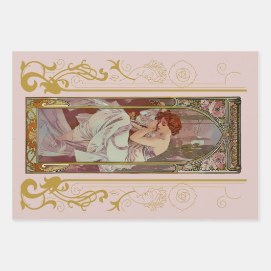 Art Nouveau Alphonse Mucha Geschenkpapier Set (Vorderseite 2)