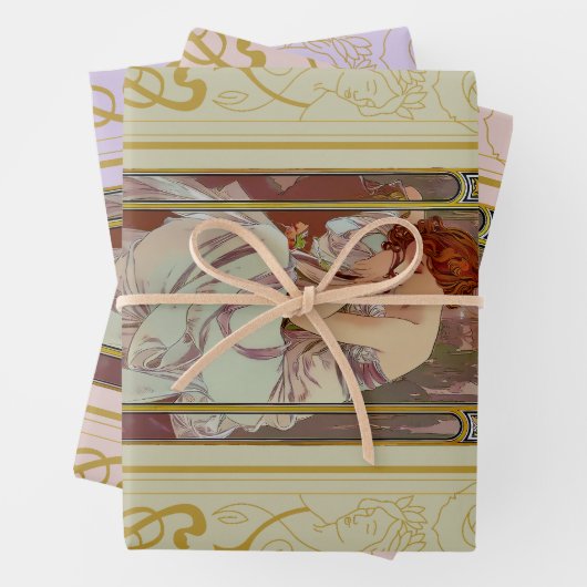 Art Nouveau Alphonse Mucha Geschenkpapier Set (Beispiel)