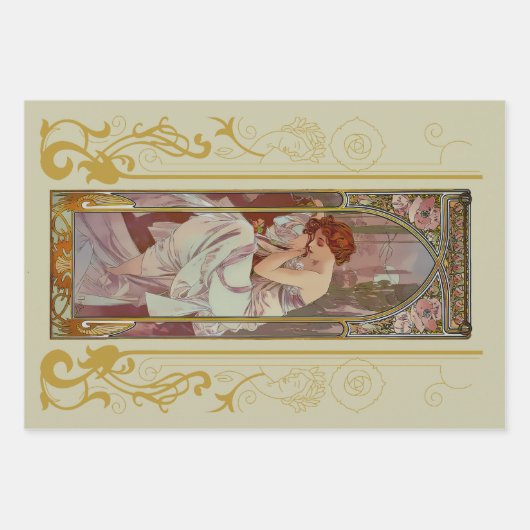 Art Nouveau Alphonse Mucha Geschenkpapier Set (Vorderseite)