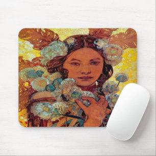 Art Nouveau Alphonse Mucha - Indianerin Mousepad