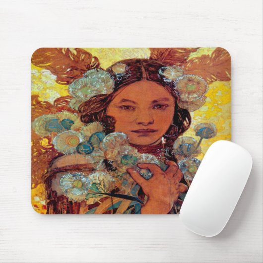 Art Nouveau Alphonse Mucha - Indianerin Mousepad (Mit Mouse)