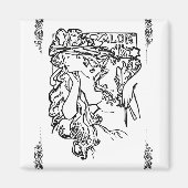 Art Nouveau Alphonse Mucha Magnet (Vorne)