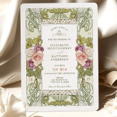 Art Nouveau Alphonse Mucha Mauve Dusty Rose Einladung