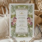 Art Nouveau Alphonse Mucha Mauve Dusty Rose Folieneinladung