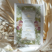 Art Nouveau Alphonse Mucha Mauve Dusty Rose Folieneinladung