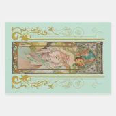 Art Nouveau Alphonse Mucha - Morgens Erwachen Geschenkpapier Set (Vorderseite 3)