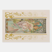 Art Nouveau Alphonse Mucha - Morgens Erwachen Geschenkpapier Set (Vorderseite)