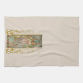 Art Nouveau Alphonse Mucha - Morgens Erwachen Geschirrtuch (Horizontal)