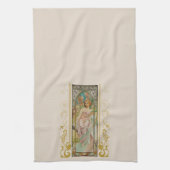 Art Nouveau Alphonse Mucha - Morgens Erwachen Geschirrtuch (Vertikal)