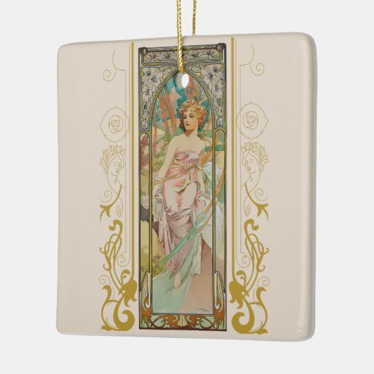 Art Nouveau Alphonse Mucha - Morgens Erwachen Keramikornament (Links)