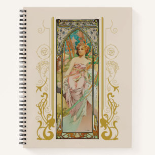 Art Nouveau Alphonse Mucha - Morgens Erwachen Notizblock