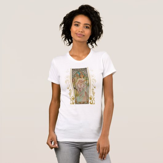 Art Nouveau Alphonse Mucha - Morgens Erwachen T-Shirt (Vorne ganz)