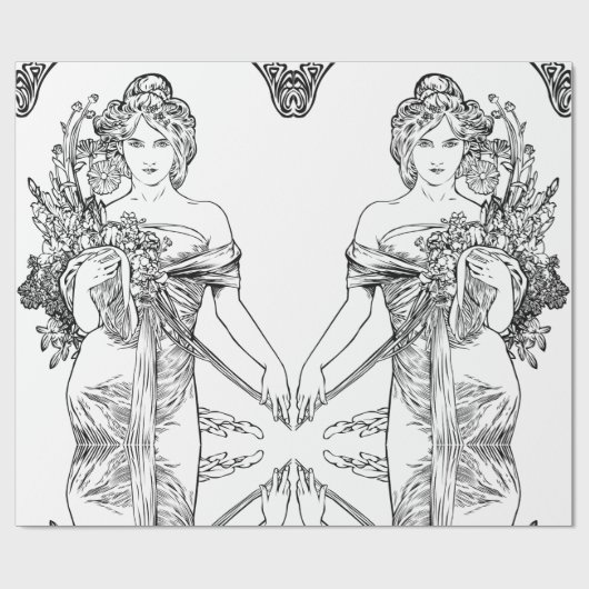 Art Nouveau Alphonse Mucha Packpapier (Flach)