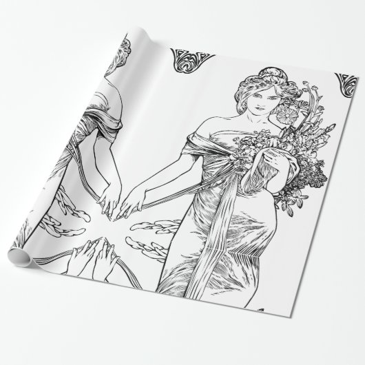 Art Nouveau Alphonse Mucha Packpapier (Ungerollt)