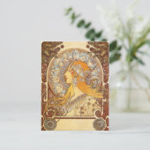 Art Nouveau Alphonse Mucha Zodiac Post Card Postkarte (Stehend Vorderseite)