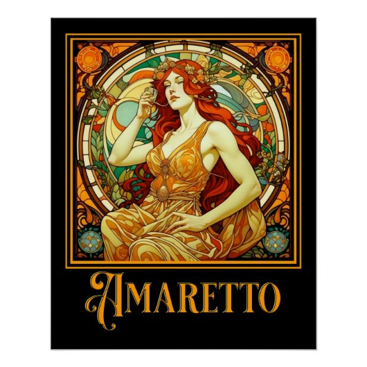 Art Nouveau Amaretto Poster (Vorderseite)
