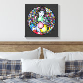 Art Nouveau Angel On Stained Glass Leinwanddruck (Insitu (Schlafzimmer))