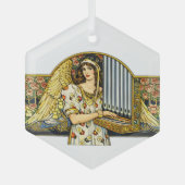 Art Nouveau Angel Organ Player Vintage Music  Ornament Aus Glas (Vorderseite)