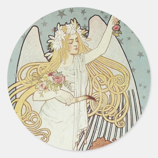 Art Nouveau Angel Stickers (Vorderseite)