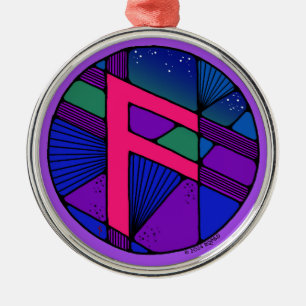 Art Nouveau Ansuz Rune of Inspiration Ornament Aus Metall