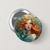 Art Nouveau Aos sí Fairy Button (Vorne & Hinten)
