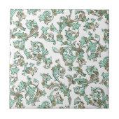 Art Nouveau Aquamarin, White, Taupe Fliese (Vorderseite)