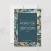 Art Nouveau Aquamarin William Morris Floral Weddin Dankeskarte (Rückseite)