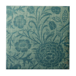 Art Nouveau,aquamarin,William Morris-Stil, floral, Fliese