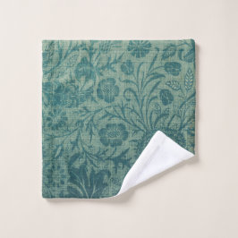 art Nouveau,aquamarin,William Morris style, floral Waschlappen