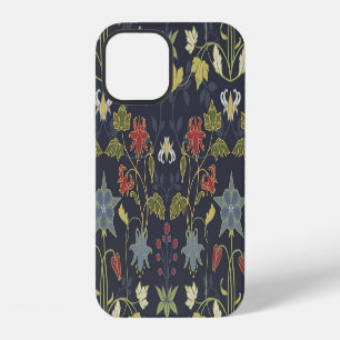 Art Nouveau Aquilegia: Dunkle Blumen iPhone 12 Hülle