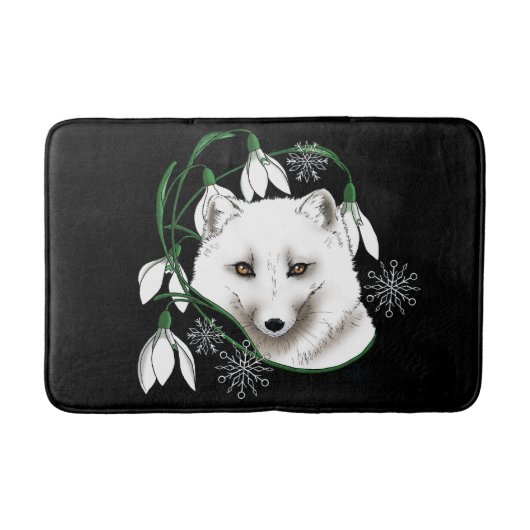 Art Nouveau Arctic White Fox Badematte (Vorderseite)