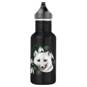 Art Nouveau Arctic White Fox Edelstahlflasche (Rechts)