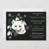 Art Nouveau Arctic White Fox Einladung (Vorderseite)