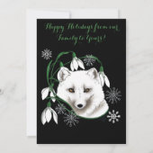 Art Nouveau Arctic White Fox Einladung (Rückseite)