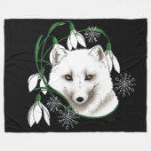 Art Nouveau Arctic White Fox Fleecedecke (Vorderseite (Horizontal))