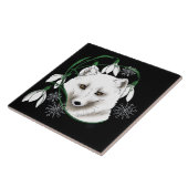 Art Nouveau Arctic White Fox Fliese (Seite)