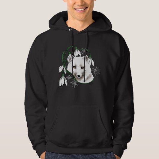 Art Nouveau Arctic White Fox Hoodie (Vorderseite)