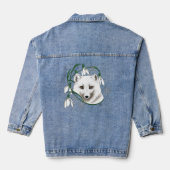 Art Nouveau Arctic White Fox Jeansjacke (Rückseite)