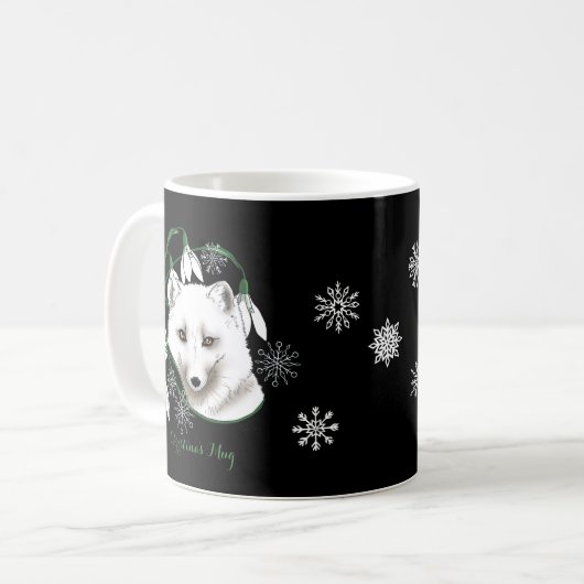 Art Nouveau Arctic White Fox Kaffeetasse (Vorderseite Links)