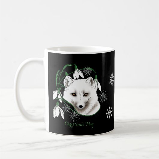 Art Nouveau Arctic White Fox Kaffeetasse (Links)