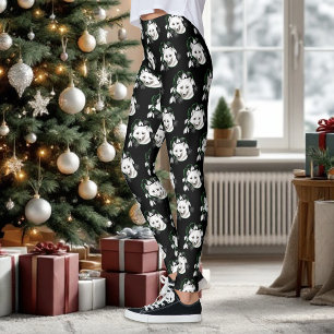 Art Nouveau Arctic White Fox Leggings