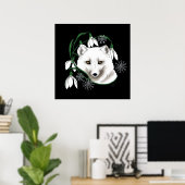 Art Nouveau Arctic White Fox Poster (Heimbüro)