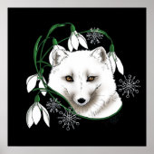 Art Nouveau Arctic White Fox Poster (Vorne)