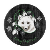Art Nouveau Arctic White Fox Schneidebrett (Vorderseite)