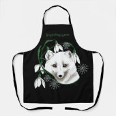 Art Nouveau Arctic White Fox Schürze (Vorderseite)