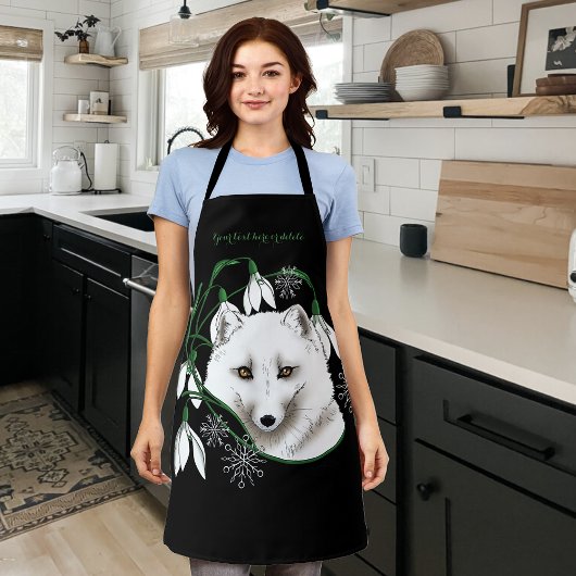 Art Nouveau Arctic White Fox Schürze