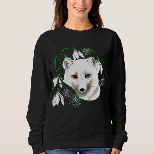 Art Nouveau Arctic White Fox Sweatshirt (Vorderseite)